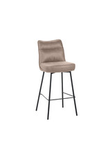 Damn LABEL51 Eetkamerstoel Lennon - Taupe - Micro Suede - Hoog