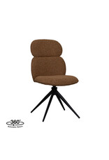 Damn LABEL51 Eetkamerstoel Finn - Coral - Royal Boucle - Zwart Metalen Frame