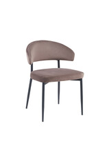 LABEL51 Eetkamerstoel Bliss - Taupe - Fluweel