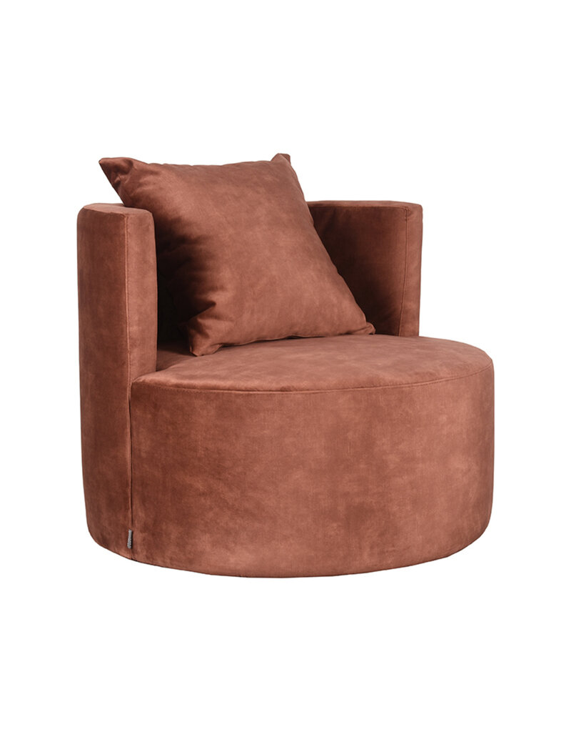 LABEL51 LABEL51 Fauteuil Evy - Rust - Velours - 90 cm