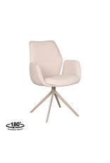 LABEL51 LABEL51 Eetkamerstoel Mellow - Naturel - Boucle - Taupe Onderstel