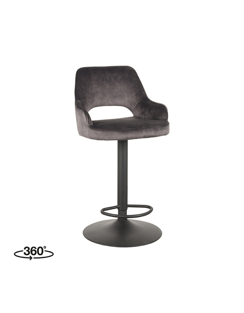 LABEL51 LABEL51 Barkruk Fer - Antraciet - Velours