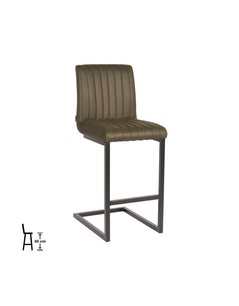 LABEL51 LABEL51 Barkruk Milo - Army green - Microfiber - Zithoogte 65