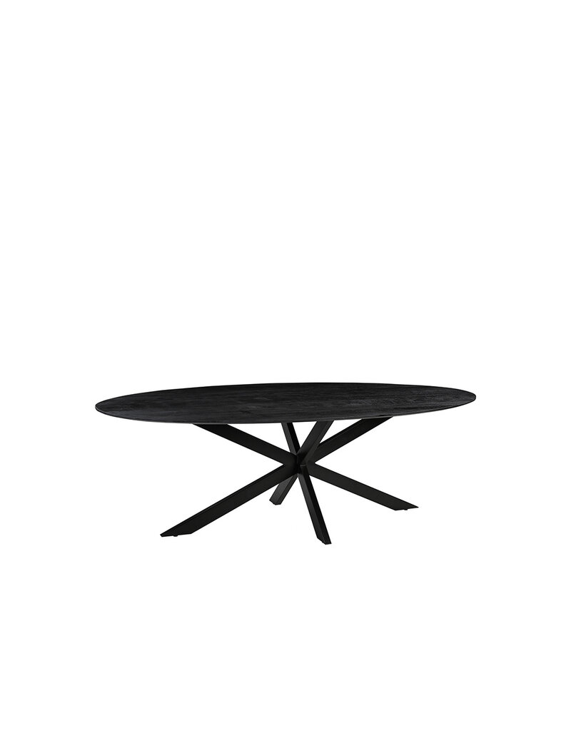 Damn LABEL51 Eetkamertafel James - Zwart - Mangohout - 190 cm - Ovaal