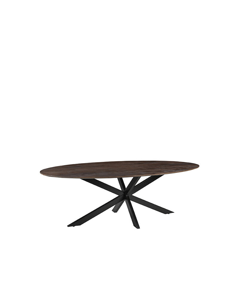 Damn LABEL51 Eetkamertafel James - Espresso - Mangohout - 190 cm - Ovaal