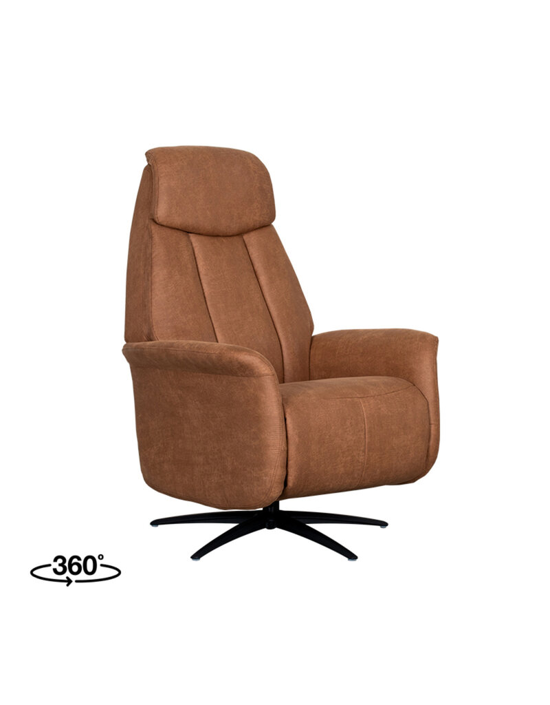 Damn LABEL51 Fauteuil Oslo - Cognac - Kunstleder - 1-Motorig