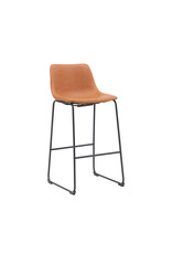 Damn LABEL51 Barkruk Risto - Cognac - Kunstleder - Hoog