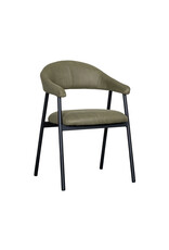 Damn LABEL51 Eetkamerstoel Amaze - Moss - Kunstleder - Zwart Metalen Frame