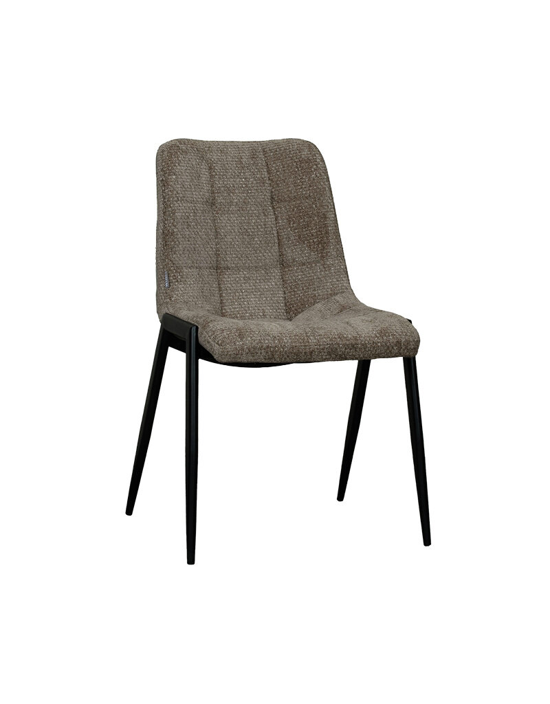 Damn LABEL51 Eetkamerstoel Noor - Hunter - Chenille - Zwart Metalen Frame