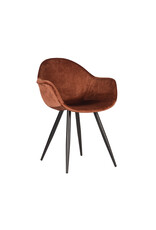 Damn LABEL51 Eetkamerstoel Forli - Rust - Velvet - Zwart Metalen Frame