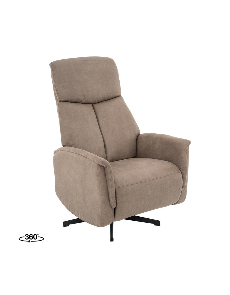 Damn LABEL51 Fauteuil Helsinki - Taupe - Micro Suede - Manueel Verstelbaar