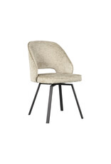 Damn LABEL51 Eetkamerstoel Lewis - Beige - Elegance - Zwart Metalen Frame