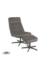 LABEL51 LABEL51 Fauteuil Alvar - Antraciet - Cosmo - Incl. Hocker
