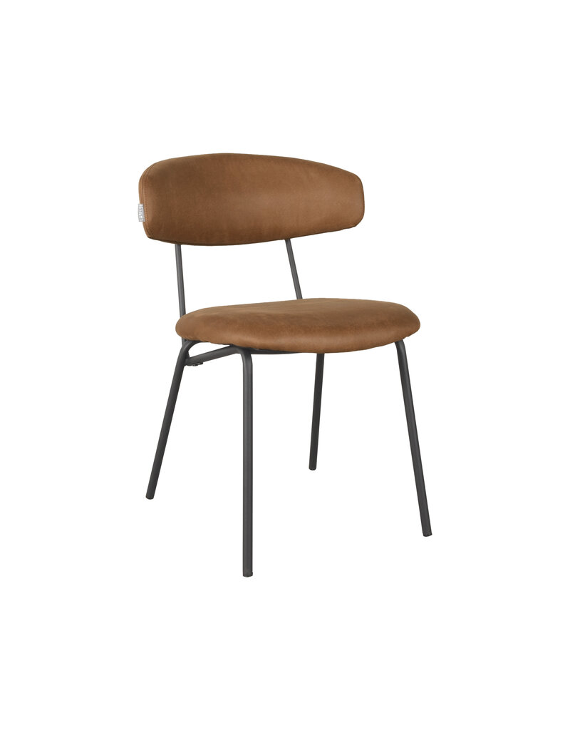 LABEL51 LABEL51 Eetkamerstoel Zack - Cognac - Microfiber