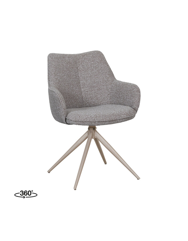 Damn LABEL51 Eetkamerstoel Sawa - Mushroom - Boucle