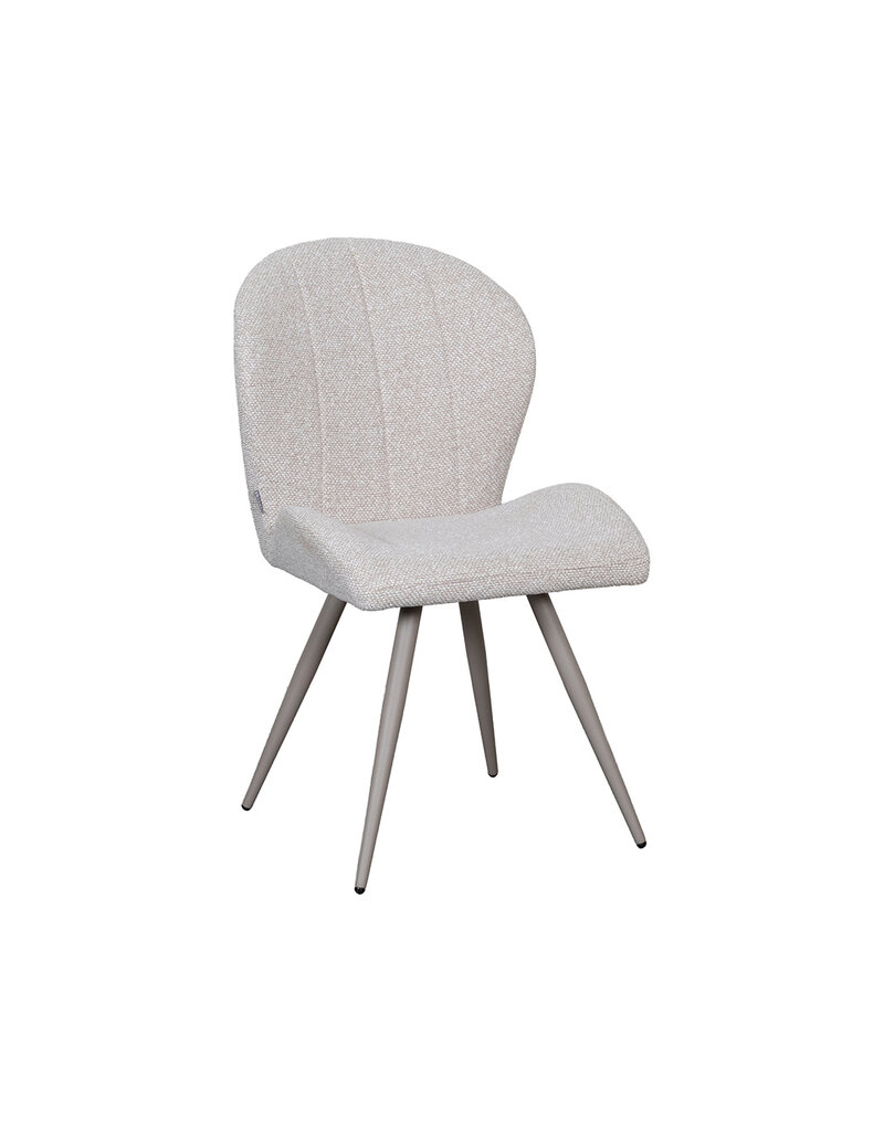 Damn LABEL51 Eetkamerstoel Sil - Naturel - Boucle - Taupe Metalen Frame
