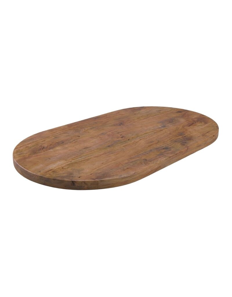 Damn LABEL51 Eetkamertafel Tafelblad Halve Cirkel - Nature Smooth - Mangohout - 220 cm - Halve Cirkel