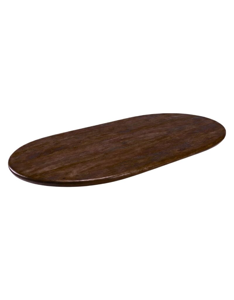 Damn LABEL51 Eetkamertafel Tafelblad Halve Cirkel - Espresso - Mangohout - 240 cm - Halve Cirkel