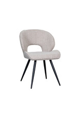 Damn LABEL51 Eetkamerstoel Sakura - Naturel - Boucle - Zwart Metalen Frame