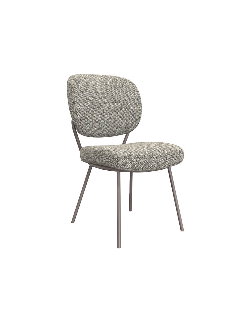 Damn LABEL51 Eetkamerstoel Singapore - Mushroom - Boucle - Brons Metalen Frame