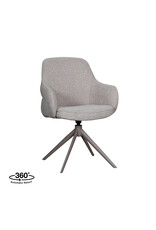 Damn LABEL51 Eetkamerstoel Bern - Naturel - Boucle - Taupe Metalen Frame