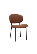Damn LABEL51 Eetkamerstoel Senn - Coral - Boucle - Zwart Metalen Frame