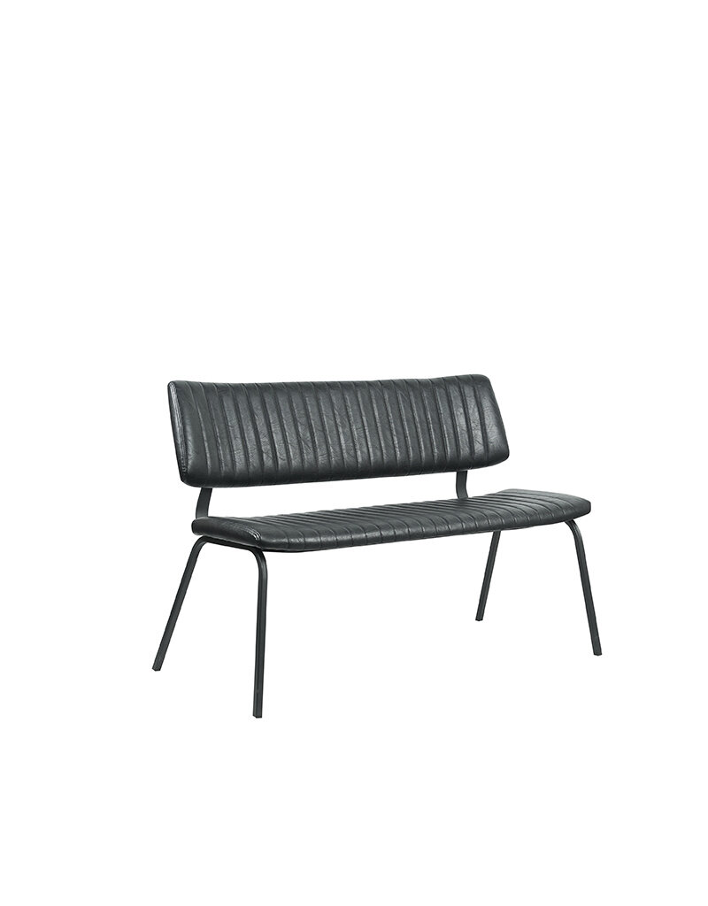 Damn LABEL51 Eetkamerbanken Gusto - Zwart - Kunstleder - 120 cm