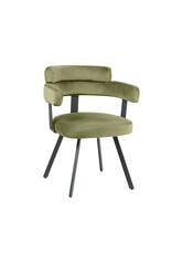 Damn LABEL51 Eetkamerstoel Bardio - Hunter - Velvet - Zwart Metalen Frame