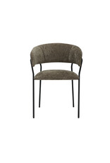 Damn LABEL51 Eetkamerstoel Luuk - Hunter - Chenille - Zwart Metalen Frame
