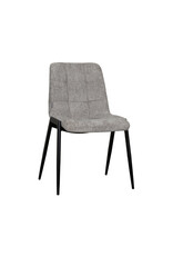 Damn LABEL51 Eetkamerstoel Noor - Stone - Chenille - Zwart Metalen Frame