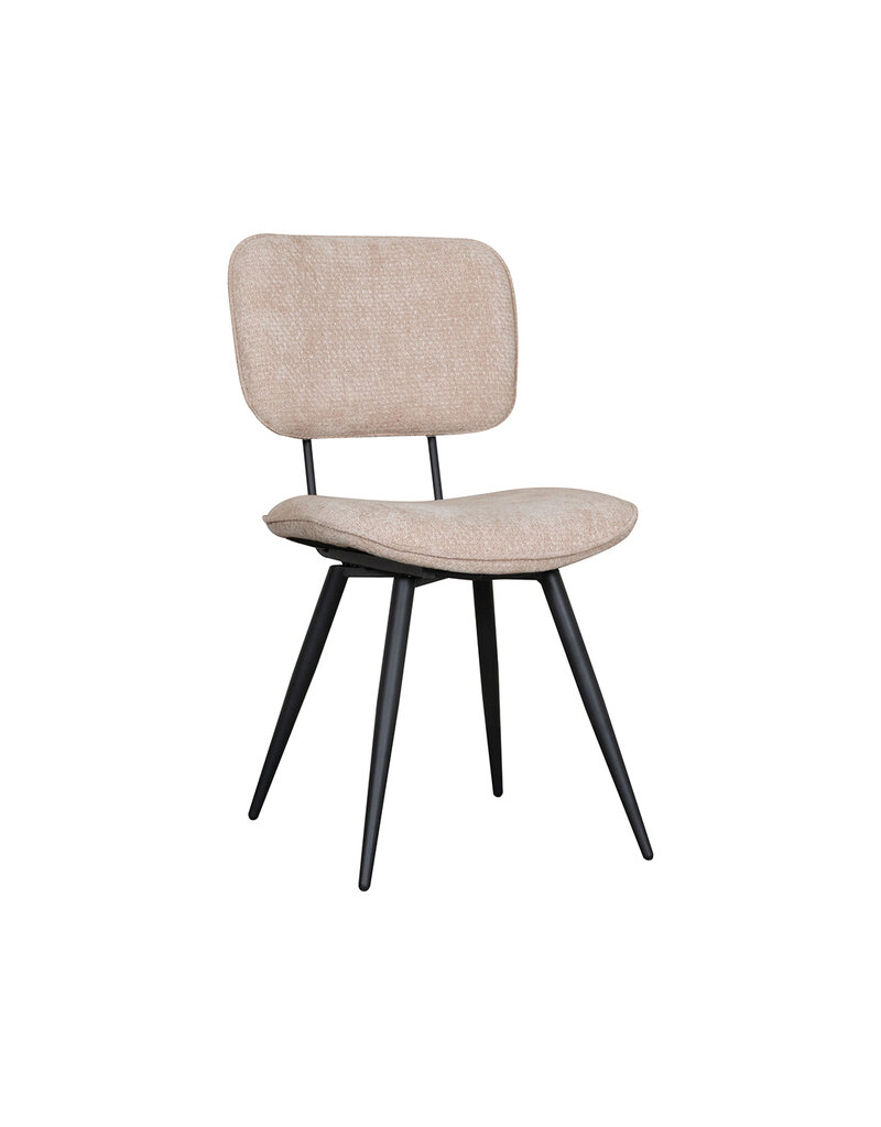 Damn LABEL51 Eetkamerstoel Liva - Clay - Chenille - Zwart Metalen Frame