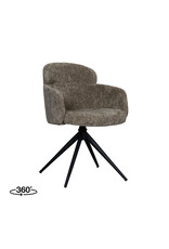 Damn LABEL51 Eetkamerstoel Levi - Hunter - Chenille - Zwart Metalen Frame