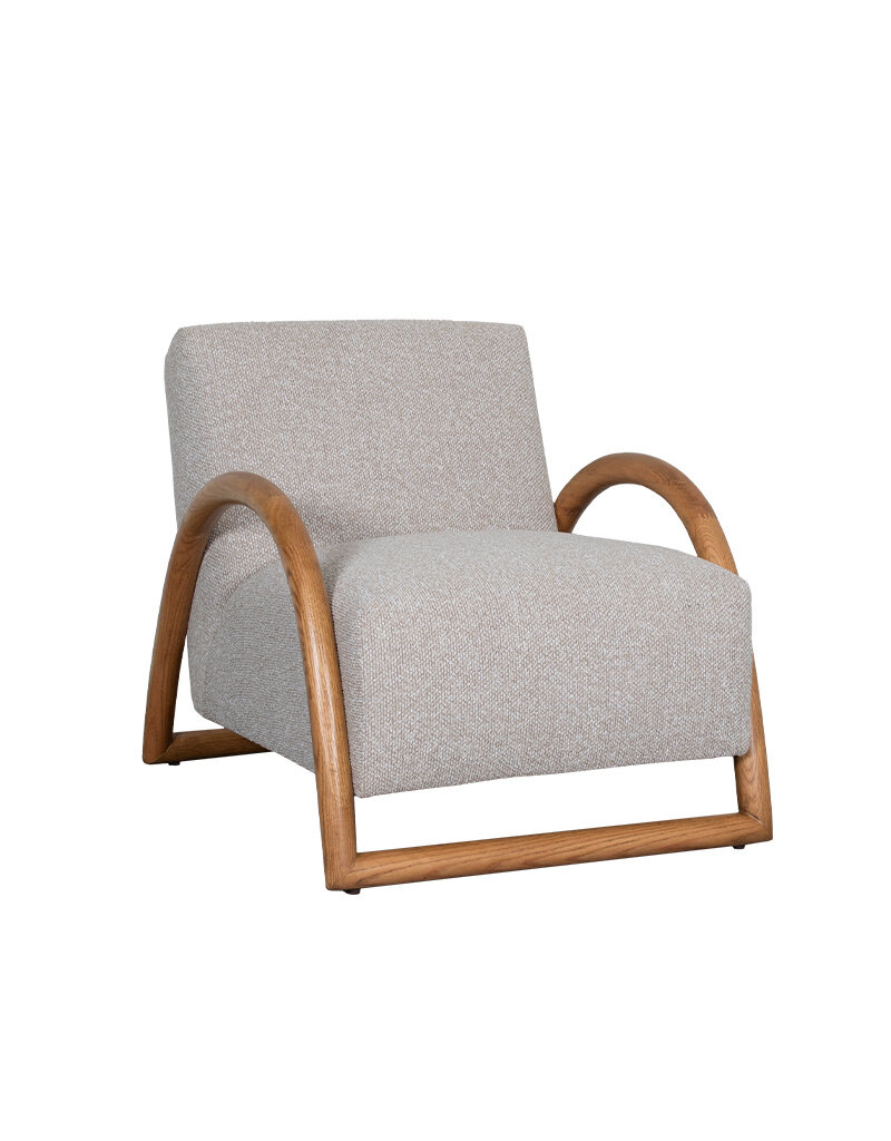 Damn LABEL51 Fauteuil Viggo - Naturel - Royal Boucle - Naturel Houten Frame