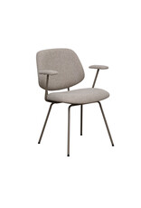 Damn LABEL51 Eetkamerstoel Loreto - Naturel - Royal Boucle - Taupe Metalen Frame