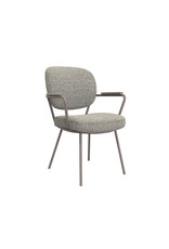 Damn LABEL51 Eetkamerstoel Lausanne - Mushroom - Royal Boucle - Brons Metalen Frame