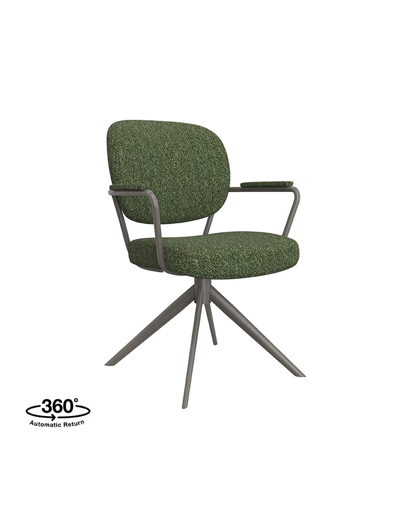 Damn LABEL51 Eetkamerstoel Basel - Forest - Royal Boucle - Forest Metalen Frame
