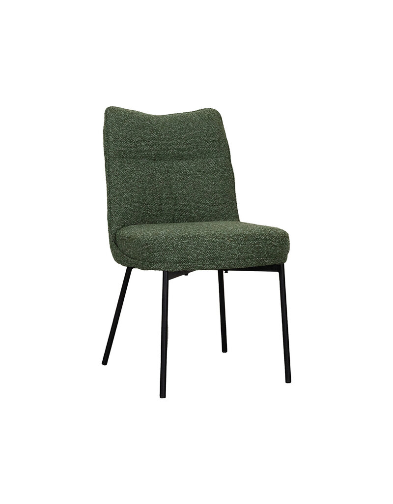 Damn LABEL51 Eetkamerstoel Lennon - Forest - Royal Boucle - Zwart Metalen Frame