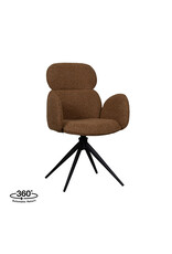 Damn LABEL51 Eetkamerstoel Vidar - Coral - Royal Boucle - Zwart Metalen Frame