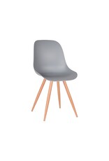 Damn LABEL51 Eetkamerstoel Rimini - Grijs - PP - Naturel Houtlook Frame