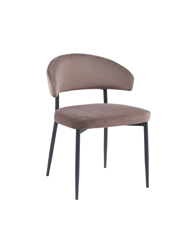 LABEL51 Eetkamerstoel Bliss - Taupe - Fluweel