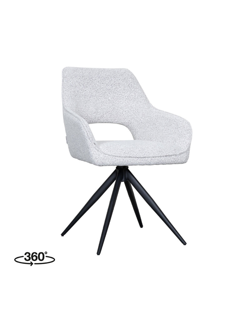LABEL51 Eetkamerstoel Finley - Wit - Boucle