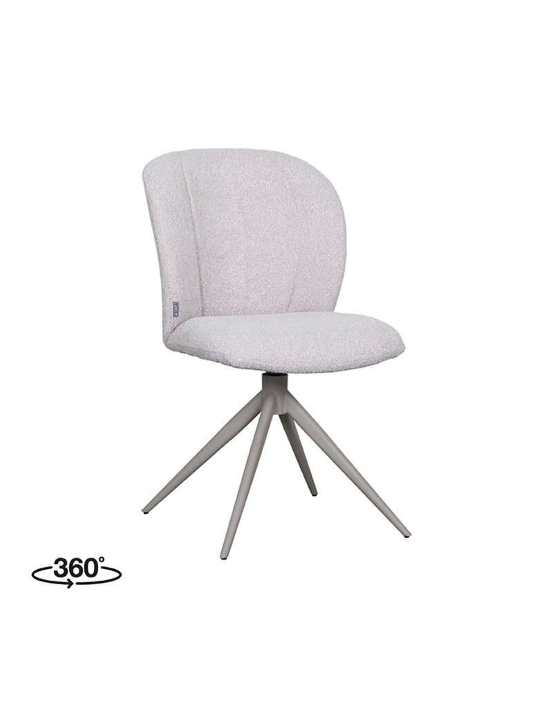 LABEL51 LABEL51 Eetkamerstoel Kimo - Naturel - Boucle - Taupe Onderstel