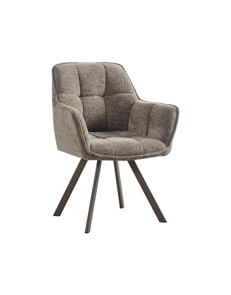 Damn LABEL51 Eetkamerstoel Riley - Taupe - Geweven