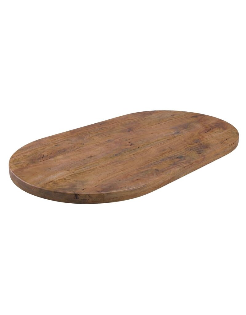Damn LABEL51 Eetkamertafel Tafelblad Halve Cirkel - Nature Smooth - Mangohout - 240 cm - Halve Cirkel