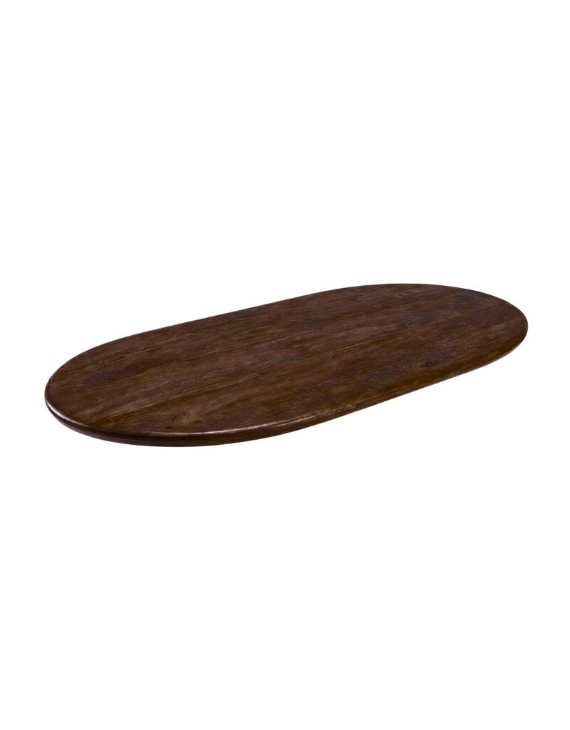 Damn LABEL51 Eetkamertafel Tafelblad Halve Cirkel - Espresso - Mangohout - 200 cm - Halve Cirkel