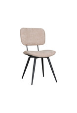 Damn LABEL51 Eetkamerstoel Liva - Clay - Chenille - Zwart Metalen Frame