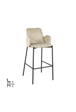 Damn LABEL51 Barkruk Joni - Beige - Elegance - Hoog