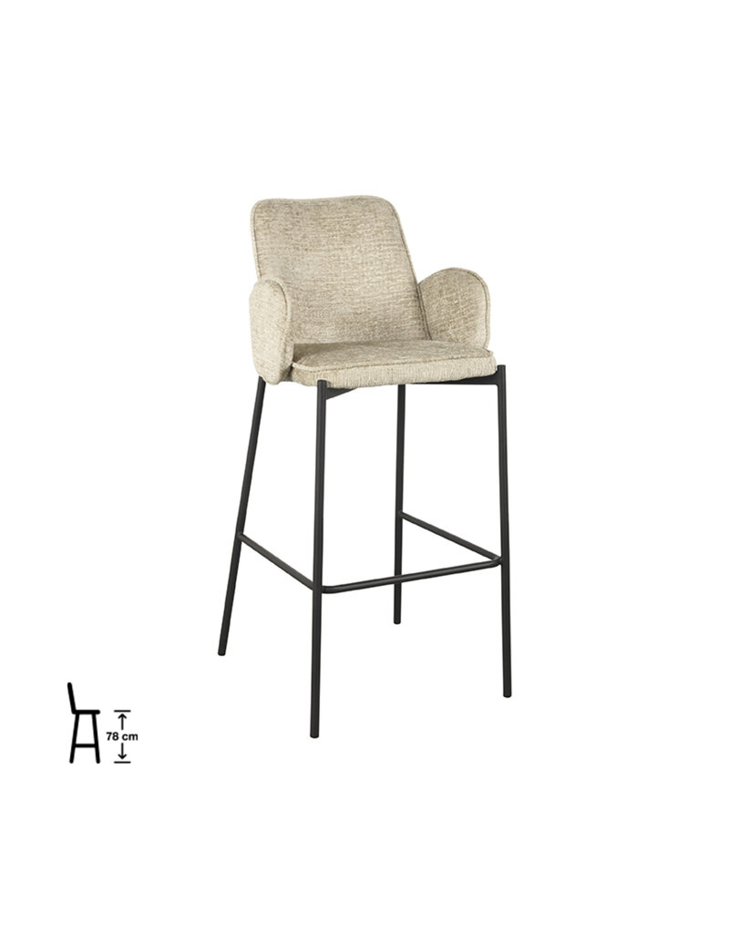 Damn LABEL51 Barkruk Joni - Beige - Elegance - Hoog