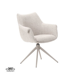 Damn LABEL51 Eetkamerstoel Narumi - Naturel - Royal Boucle - Taupe Metalen Frame