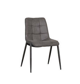 Damn LABEL51 Eetkamerstoel Noor - Antraciet - Micro Suede - Zwart Metalen Frame